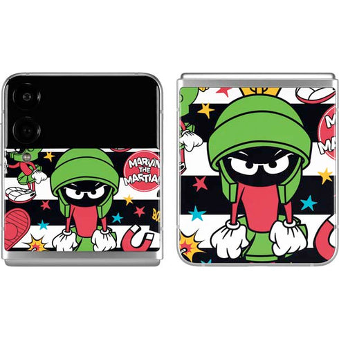 Looney Tunes Marvin the Martian Striped Patches Galaxy Z Flip4 5G Skin